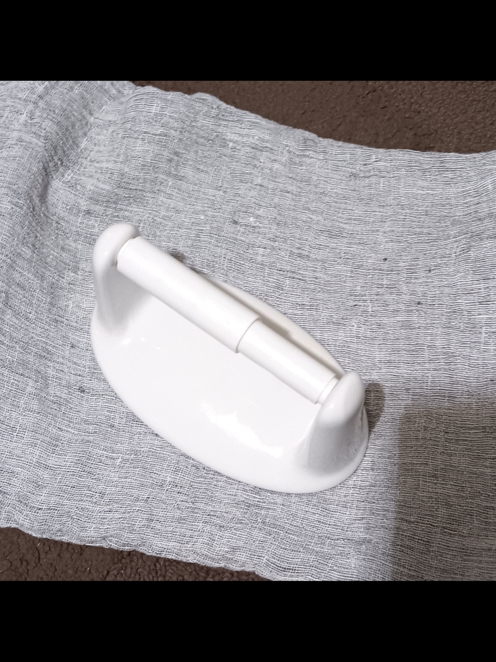 Vintage White Ceramic TP Toilet Paper Holder Screw in Drywall Mid Century Modern